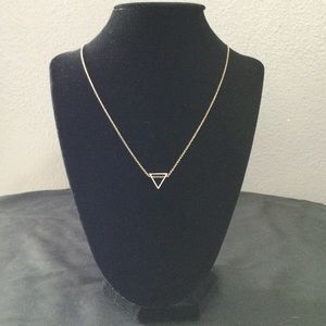 Gold dainty open geometric triangle necklace-costume jewelry